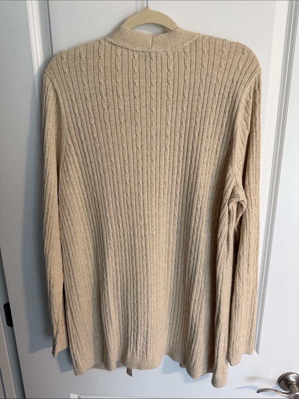Kim Rogers Beige Ribbed Open-Front Cardigan with Pockets - Picture 2 of 7